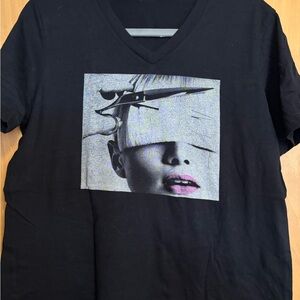 Black Graphic V-Neck T-Shirt